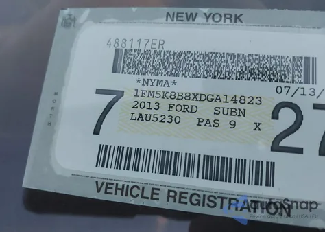 2013 Ford Explorer from USA, damaged, VIN 1FM5K8B8XDGA14823